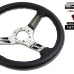 68-75 & 77-82 Corvette Steering Wheel Leather / Chrome