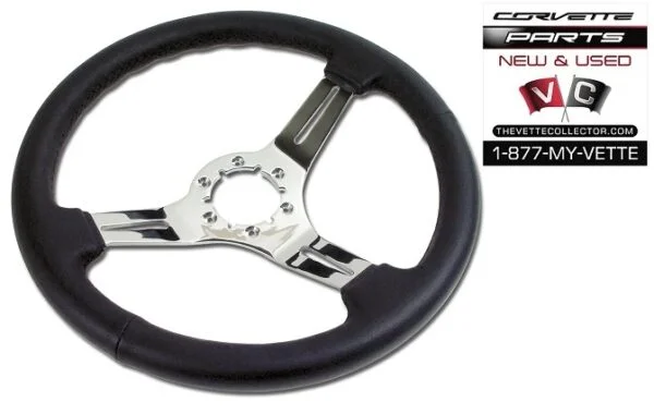 68-75 & 77-82 Corvette Steering Wheel Leather / Chrome
