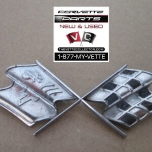 68-73 Corvette Emblem- Fuel Door- USED GM # 3954546