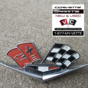 63-66 Corvette Emblem- Fender Flag- USED GM #3827158