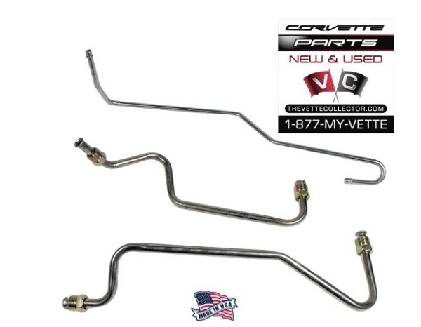 68-69 Corvette Fuel Line Set Stainless Steel- Pump to Carb