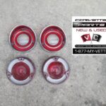 71-73 Corvette Tail Light Lens Set with Factory Silver Paint- USED