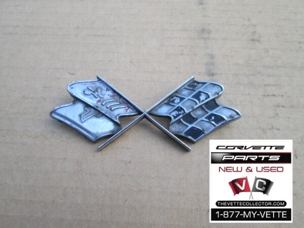 68-73 Corvette Emblem- Fuel Door- Used GM # 3954546