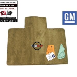 86-90 Corvette Convertible Cargo Mat with Embroidered Logo Saddle