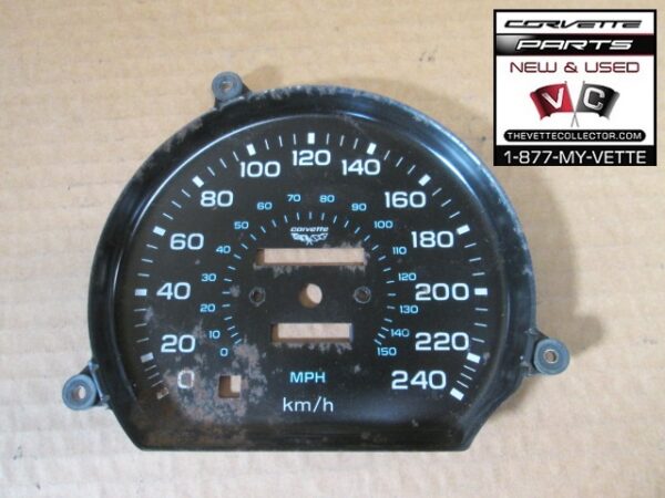 78-82 Corvette Speedometer Face Plate 240 KM's- USED